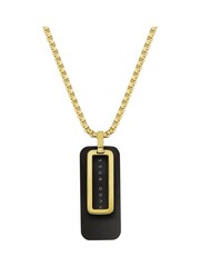 BOSS Black Dual Yellow Gold IP Plated Dog Tag Necklace - Image 2 of 3