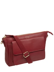 Cultured London Red 'Orly' Leather Cross Body Bag - Image 2 of 6