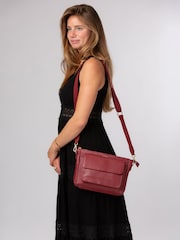 Cultured London Red 'Orly' Leather Cross Body Bag - Image 5 of 6