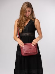 Cultured London Red 'Orly' Leather Cross Body Bag - Image 6 of 6
