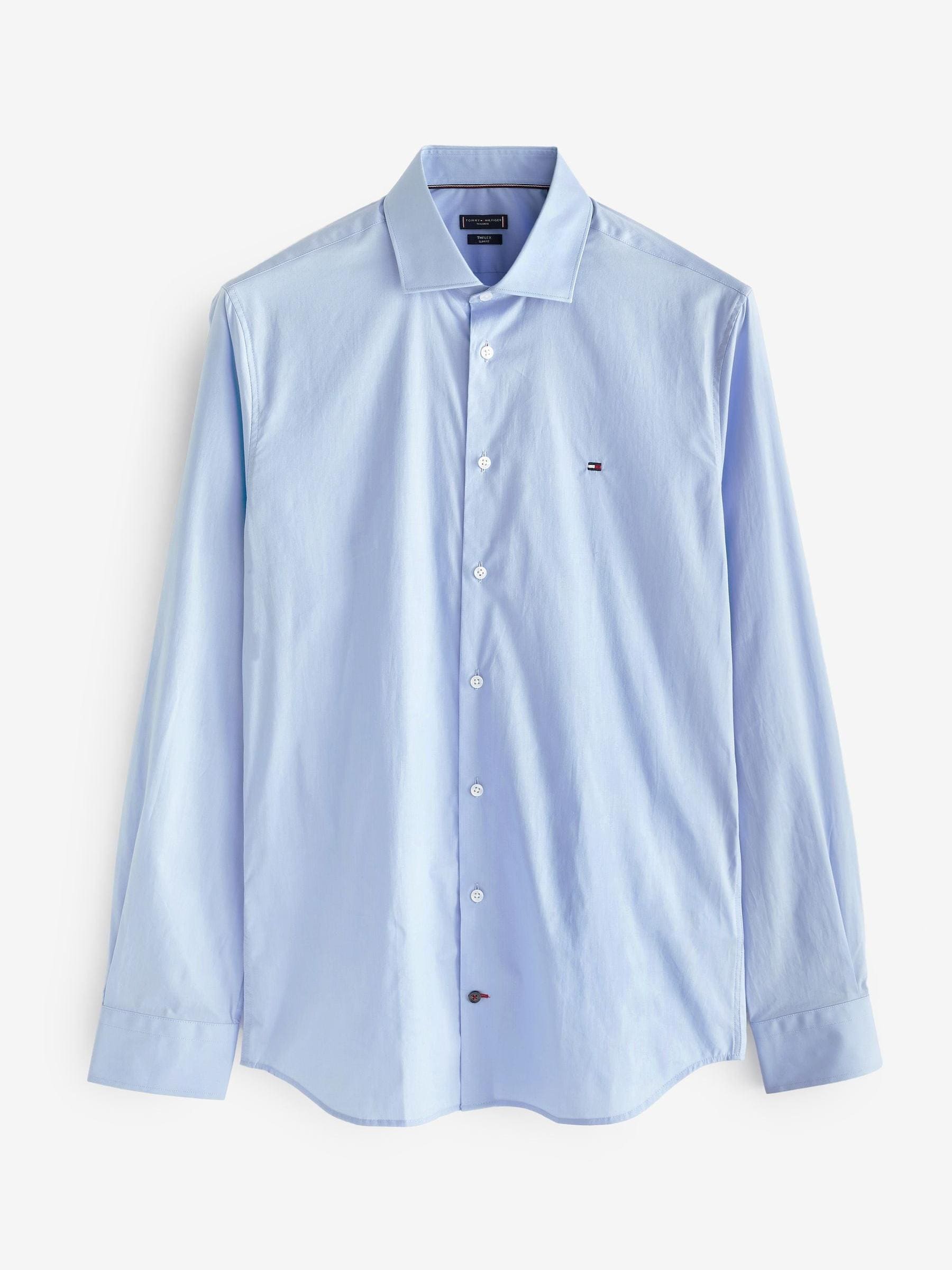 Tommy Hilfiger Blue Slim Fit Core Flex Poplin Shirt