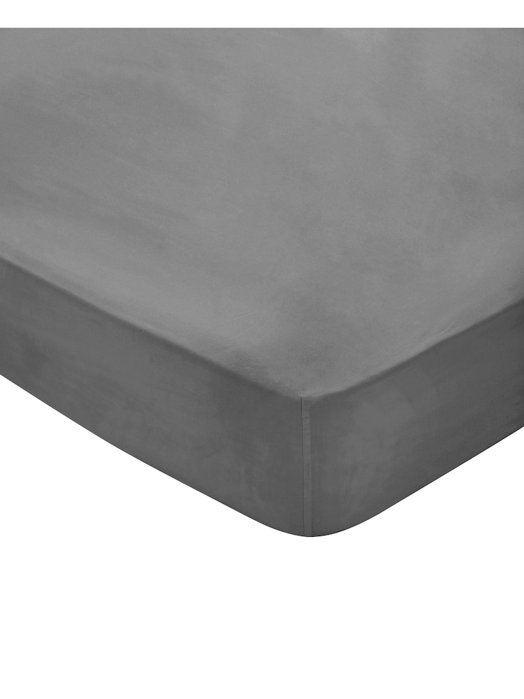 Bedeck of Belfast Charcoal 300 Thread Count Cotton Fitted Sheet - Image 2 of 2 Bedeck of Belfast Charcoal 300 Thread Count Cotton Fitted Sheet - Image 2 of 2