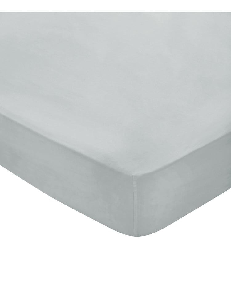 Bedeck of Belfast Silver 300 Thread Count Cotton Fitted Sheet - Image 2 of 2