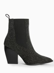 AllSaints Black Sparkle Ria Boots - Image 1 of 7