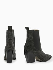 AllSaints Black Sparkle Ria Boots - Image 3 of 7