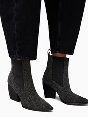 AllSaints Black Sparkle Ria Boots - Image 6 of 7