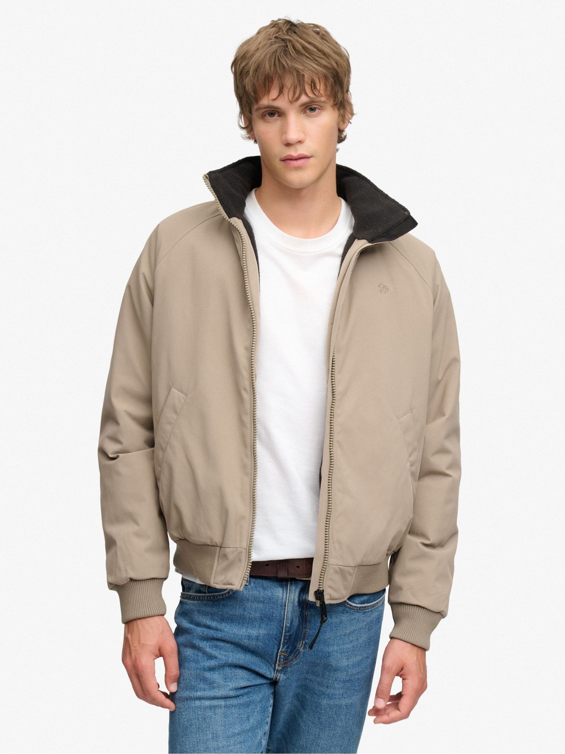 Superdry Men's Brown City Fleece Lined Jacket - Image 1