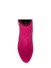 Lotus Pink Microfibre Block Heel Ankle Boots - Image 4 of 4
