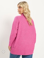 Yours Curve Pink Turtle Neck Jumper - Image 3 of 6