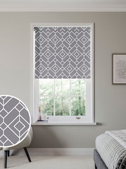 Grey Lattice Geo Made to Measure Roller Blinds - Image 1 of 6