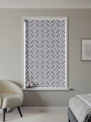 Grey Lattice Geo Made to Measure Roller Blinds - Image 2 of 6