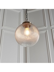 Gallery Home Brass Rejjie Clear Glass Pendant Ceiling Light - Image 1 of 8