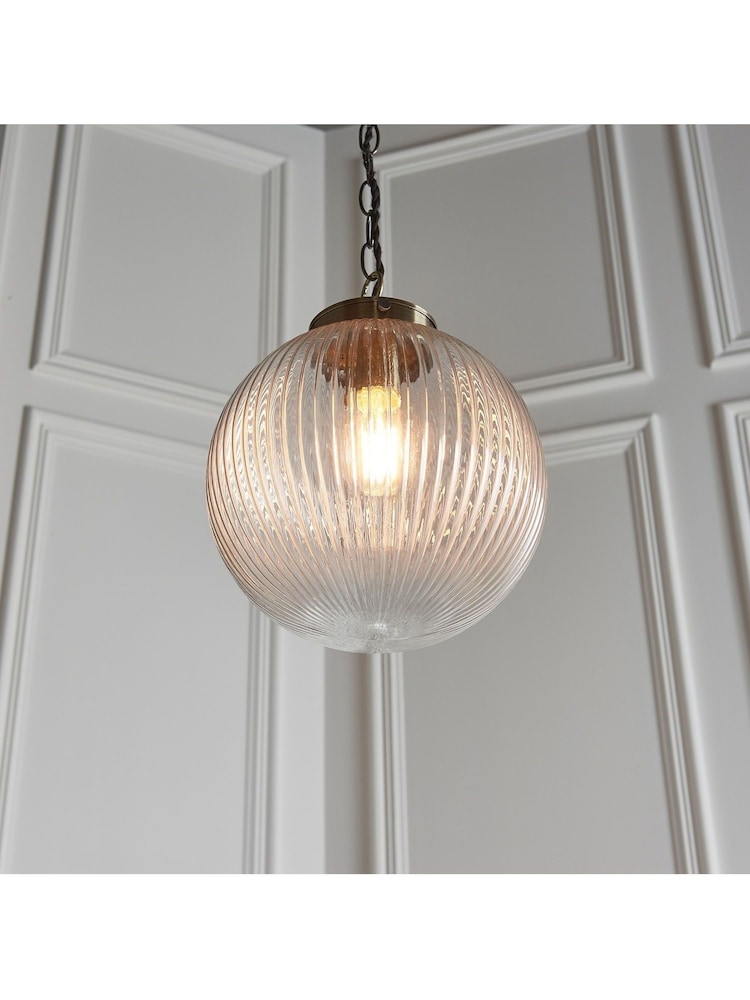Gallery Home Brass Rejjie Clear Glass Pendant Ceiling Light - Image 1 of 8