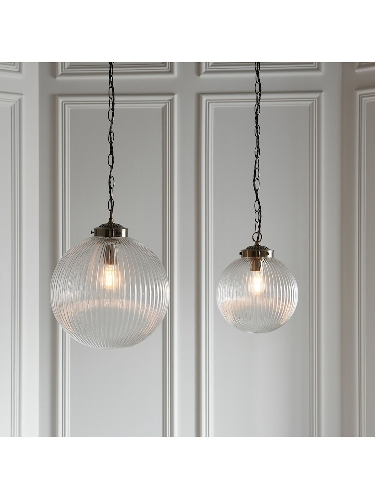 Gallery Home Brass Rejjie Clear Glass Pendant Ceiling Light - Image 2 of 8