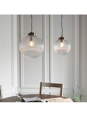 Gallery Home Brass Rejjie Clear Glass Pendant Ceiling Light - Image 3 of 8