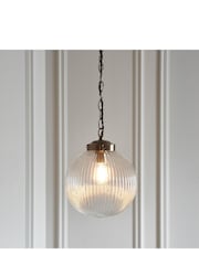 Gallery Home Brass Rejjie Clear Glass Pendant Ceiling Light - Image 5 of 8
