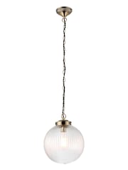 Gallery Home Brass Rejjie Clear Glass Pendant Ceiling Light - Image 7 of 8