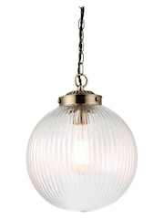 Gallery Home Brass Rejjie Clear Glass Pendant Ceiling Light - Image 8 of 8