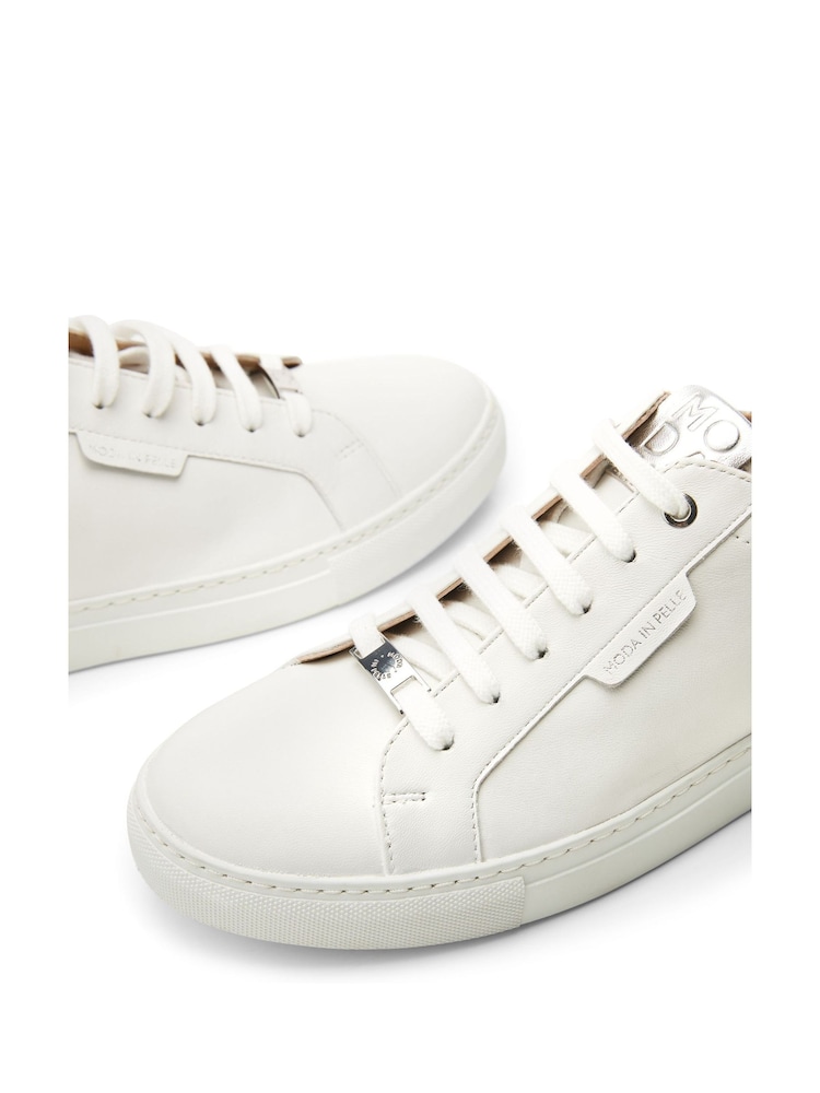 Moda in Pelle Ariba Flat Slab Lace-Up White Trainers - Image 4 of 4