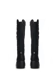 Moda in Pelle Halsey Rouched Wedge Long Black Boots - Image 3 of 4