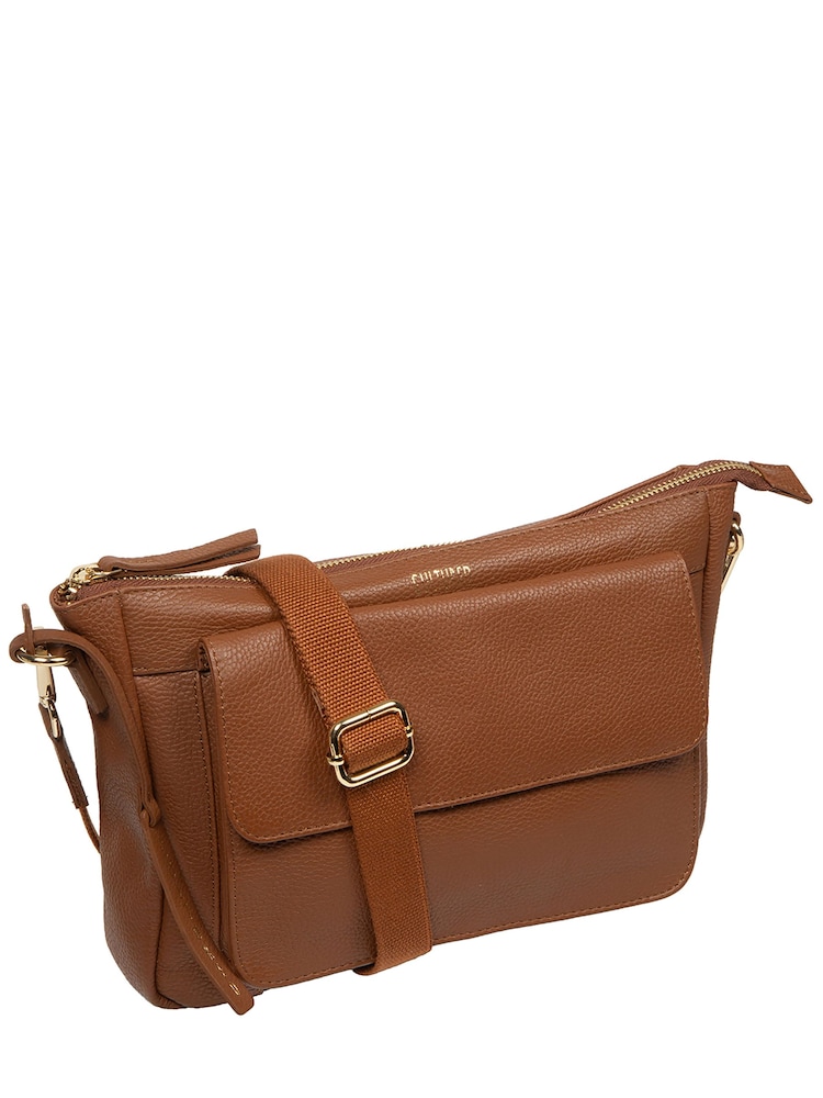 Cultured London Brown 'Orly' Leather Cross Body Bag - Image 2 of 6 Cultured London Brown 'Orly' Leather Cross Body Bag - Image 2 of 6