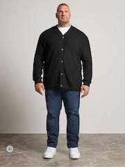 BadRhino Big & Tall Black Knitted Button Through Cardigan - Image 2 of 6