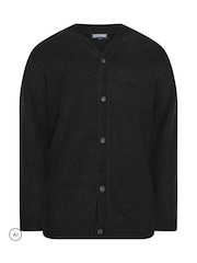 BadRhino Big & Tall Black Knitted Button Through Cardigan - Image 5 of 6