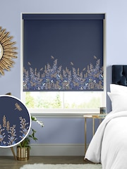 Sara Miller Navy Blue Wisteria Made to Measure Roller Blinds - Image 1 of 6