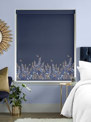 Sara Miller Navy Blue Wisteria Made to Measure Roller Blinds - Image 2 of 6