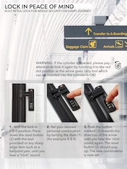 CRUW White Hand Luggage TSA Lock Silent Double Spinner Wheels Bag - Image 8 of 9