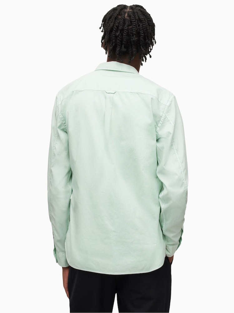 AllSaints Green Hawthorne Long Sleeved Shirt - Image 2 of 5