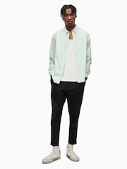 AllSaints Green Hawthorne Long Sleeved Shirt - Image 3 of 5