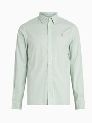 AllSaints Green Hawthorne Long Sleeved Shirt - Image 5 of 5