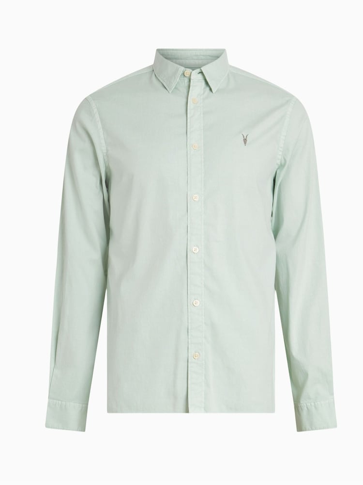AllSaints Green Hawthorne Long Sleeved Shirt - Image 5 of 5 AllSaints Green Hawthorne Long Sleeved Shirt - Image 5 of 5
