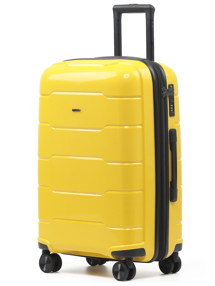 CRUW Yellow 24" Checked Luggage + Expandable Hold Bag Polypropylene Suitcase - Image 1 of 8 CRUW Yellow 24" Checked Luggage + Expandable Hold Bag Polypropylene Suitcase - Image 1 of 8