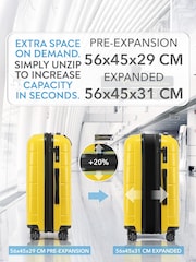 CRUW Yellow 24" Checked Luggage + Expandable Hold Bag Polypropylene Suitcase - Image 4 of 8