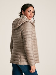 Joules Bramley Silver Tone Showerproof Packable Padded Coat - Image 2 of 9