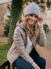 Joules Bramley Silver Tone Showerproof Packable Padded Coat - Image 7 of 9