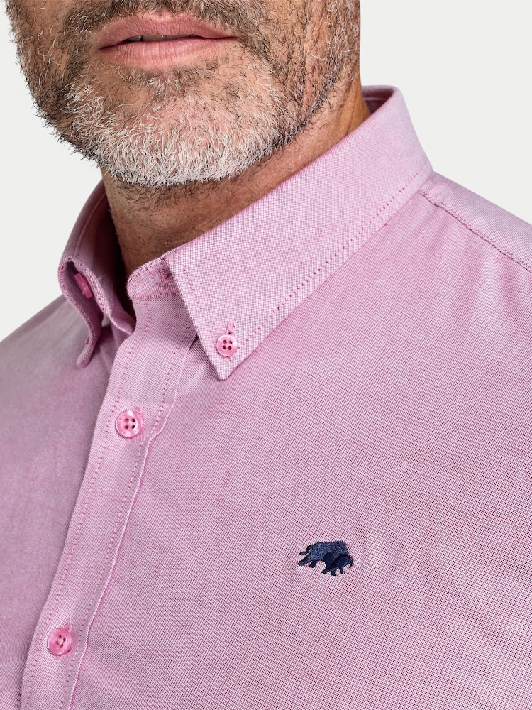 Raging Bull Pink Long Sleeve Classic Oxford Shirt - Image 4 of 4 Raging Bull Pink Long Sleeve Classic Oxford Shirt - Image 4 of 4