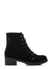 Moda in Pelle Batilda Cleated Lace up Hiker Black Boots - Image 1 of 4