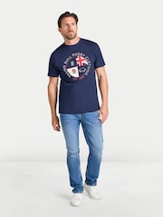 Raging Bull Blue Circle Crest Printed T-Shirt - Image 1 of 4