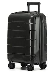 CRUW Black Hand Luggage TSA Lock Silent Double Spinner Wheels Bag - Image 1 of 9