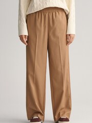 GANT Natural Relaxed Wide Leg Pull On Trousers - Image 1 of 5