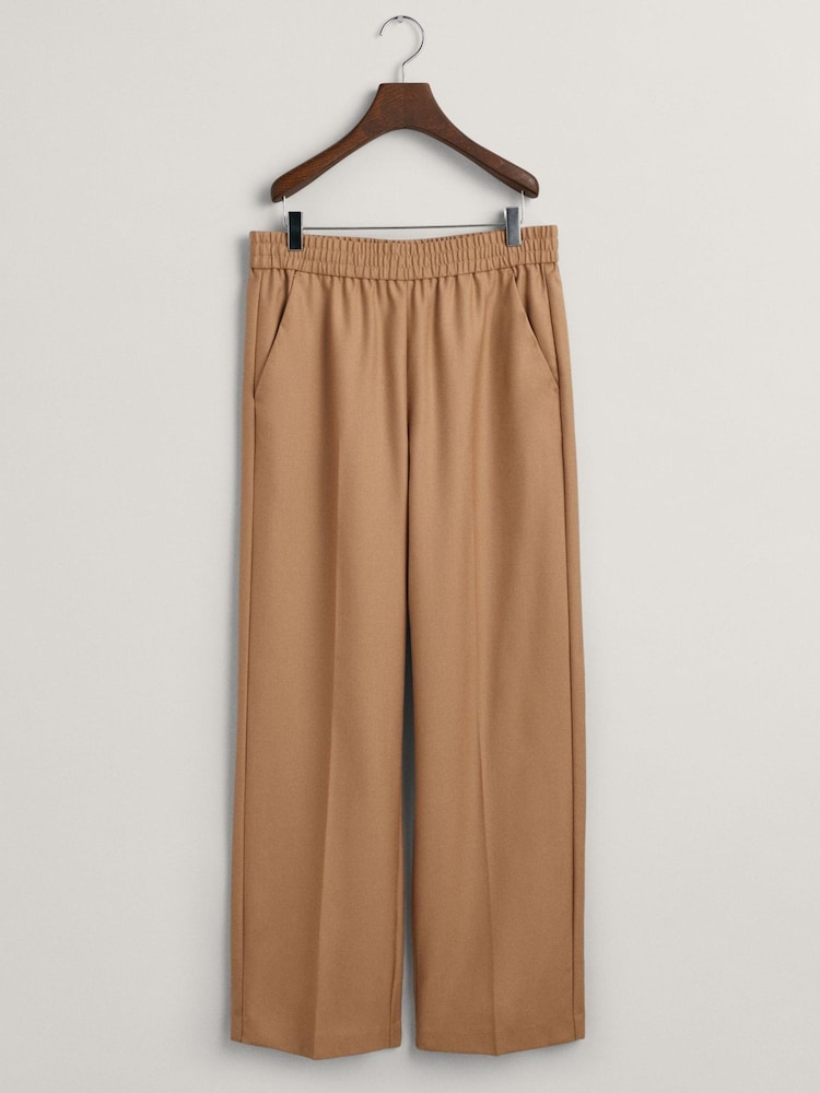 GANT Natural Relaxed Wide Leg Pull On Trousers - Image 5 of 5