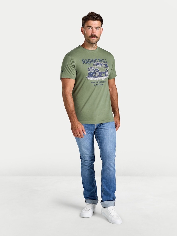 Raging Bull Green When The Road Stops T-Shirt - Image 1 of 4
