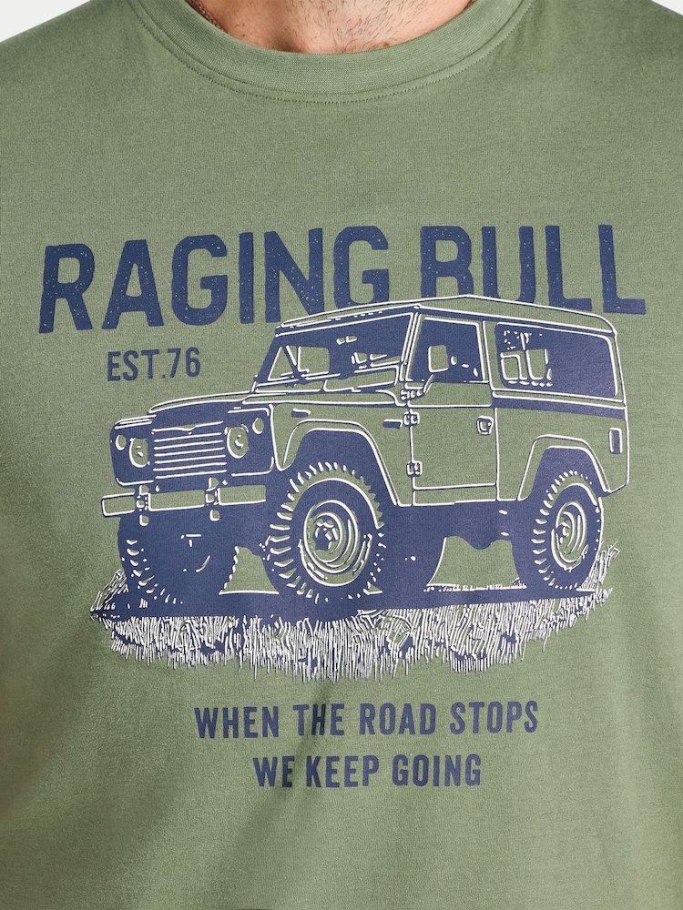 Raging Bull Green When The Road Stops T-Shirt - Image 4 of 4