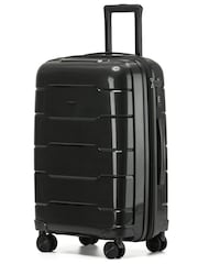 CRUW Black 24" Checked Luggage + Expandable Hold Bag Polypropylene Suitcase - Image 1 of 8