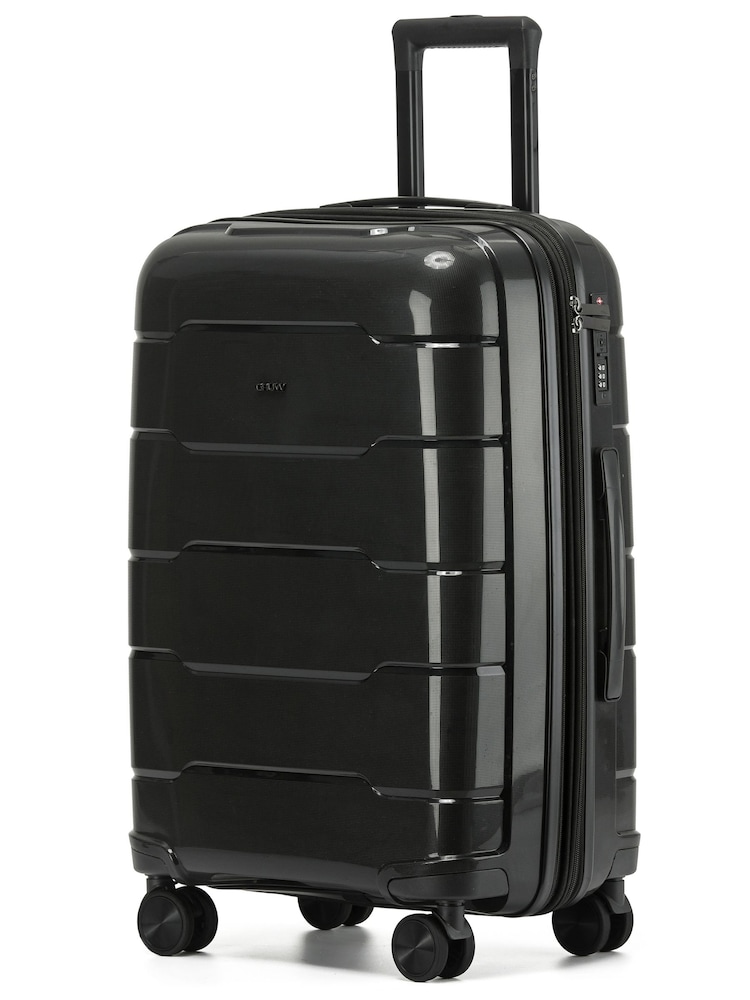 CRUW Black 24" Checked Luggage + Expandable Hold Bag Polypropylene Suitcase - Image 1 of 8 CRUW Black 24" Checked Luggage + Expandable Hold Bag Polypropylene Suitcase - Image 1 of 8