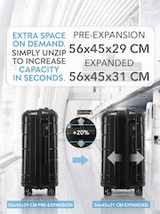 CRUW Black 24" Checked Luggage + Expandable Hold Bag Polypropylene Suitcase - Image 4 of 8