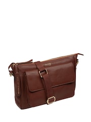 Cultured London Brown Orly Leather Cross-Body Bag - Image 5 of 6